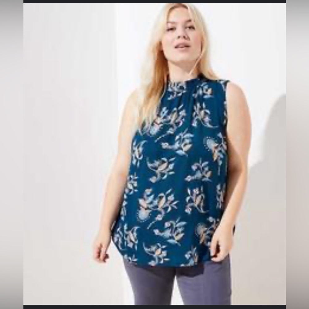 Loft Plus 24/26 Paisley Print Top